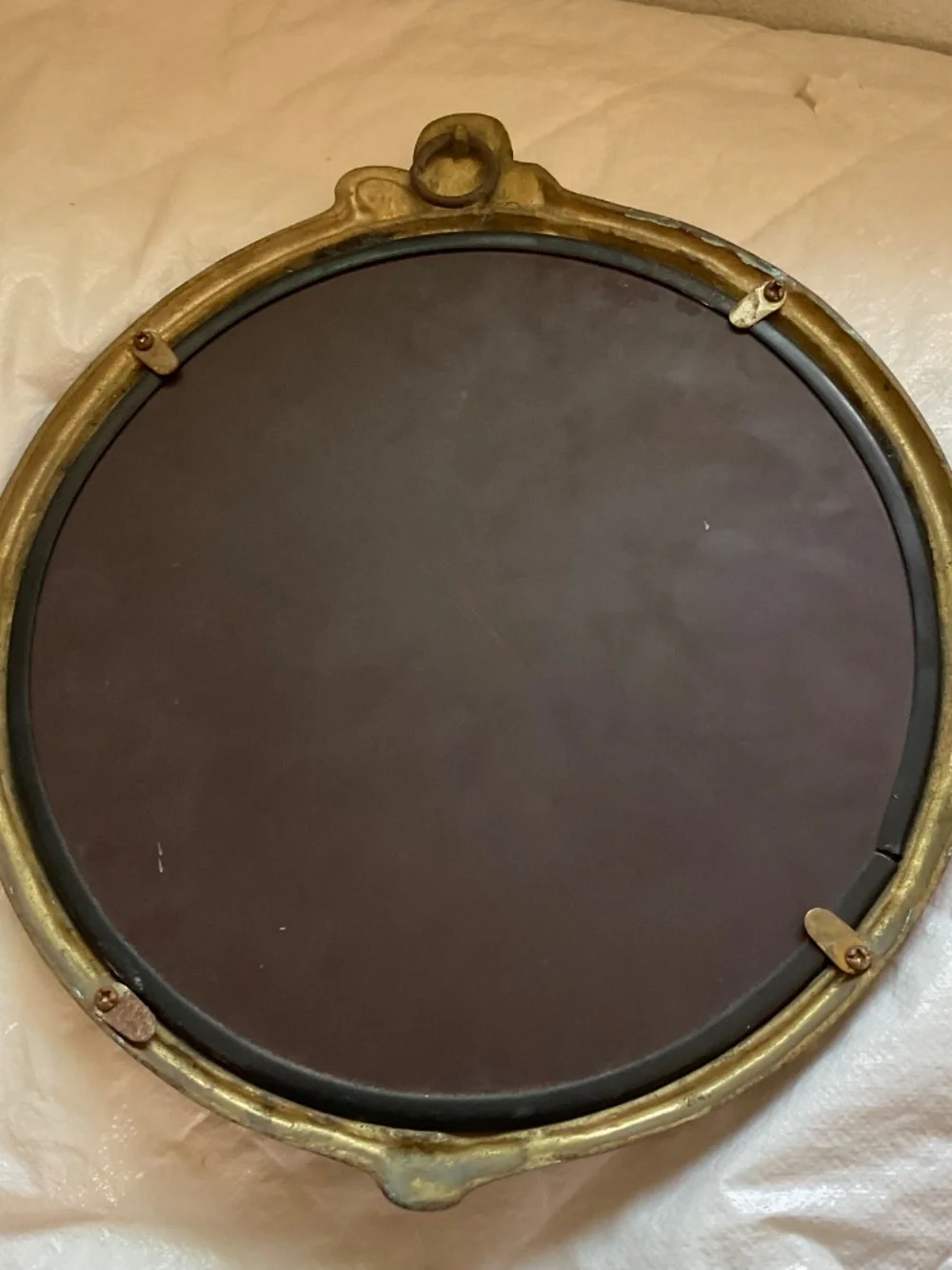 Vintage Silvestri Art Nouveau style brass wall mirror Art Deco Ivy Lady